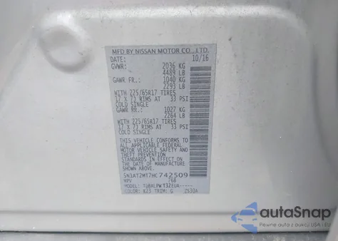 2017 Nissan Rogue S from USA, damaged, VIN 5N1AT2MT7HC742509